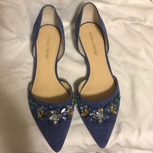 Embellished cobalt blue flats